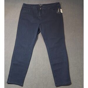 Permanent Skinny Jeans Womens 20 Dark Blue High Rise Stretch Denim